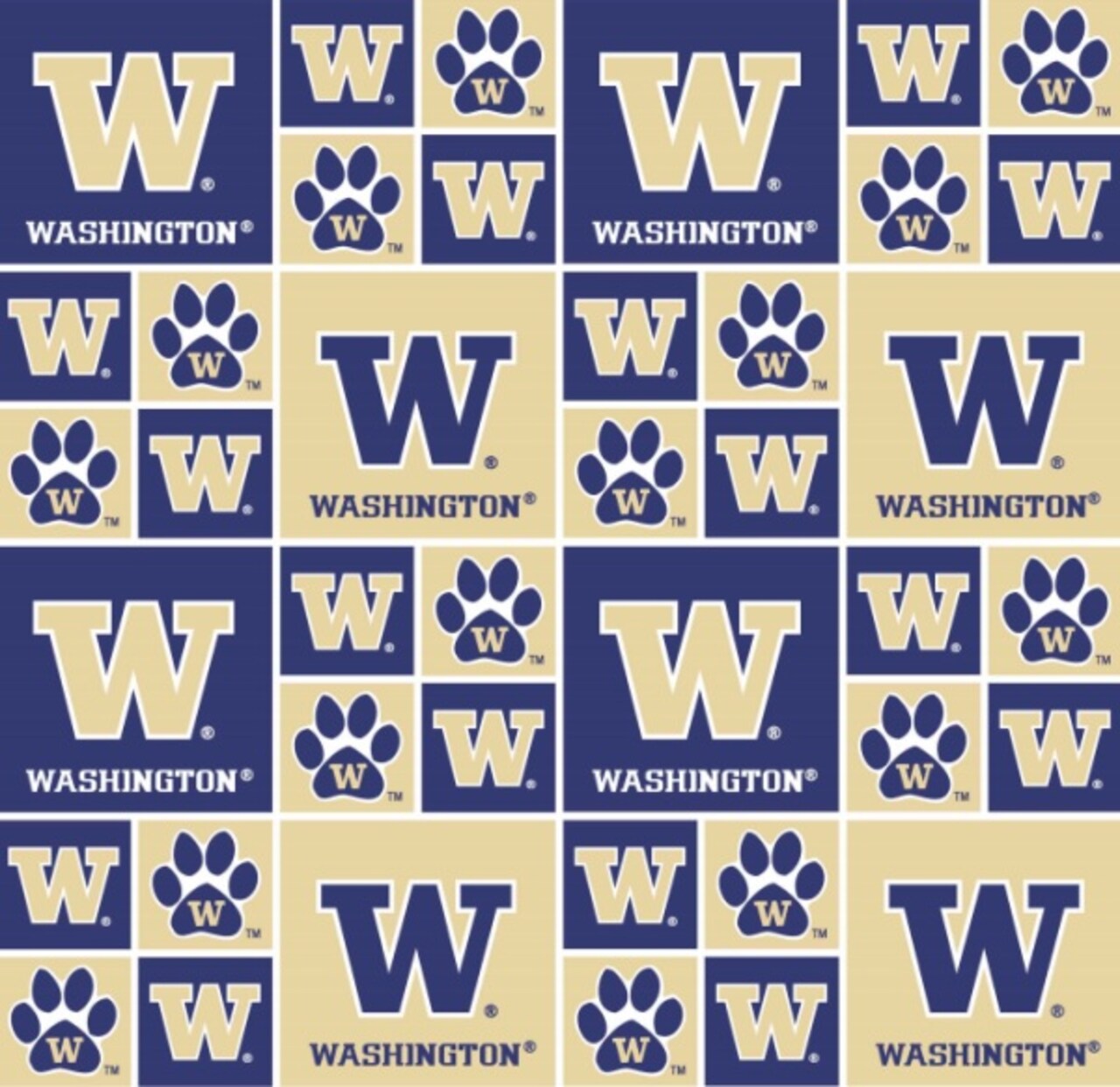Sykel Enterprises-University of Washington Cotton Fabric-Washington Huskies Geometric Cotton Quilting Fabric